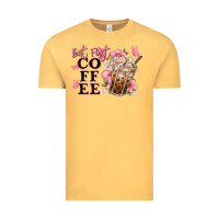 Vintage Mustard but first coffee floral Vintage Tee - JahusDesignShop
