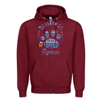 Burgundy Christmas Pajamas Zipper Hoodie - Bettercallsaul