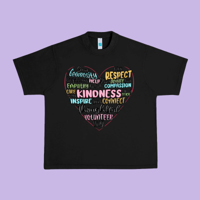 Kindness Heart Urban Heavy Tee Designed By Maliassmallbusiness
