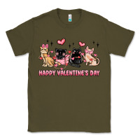 Army Green happy valentines day cats Classic Tee - MaliasSmallBusiness
