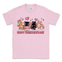 Bubblegum Pink happy valentines day cats Classic Tee - MaliasSmallBusiness