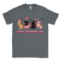 Charcoal Heather happy valentines day cats Classic Tee - MaliasSmallBusiness