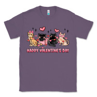 Lavender happy valentines day cats Classic Tee - MaliasSmallBusiness