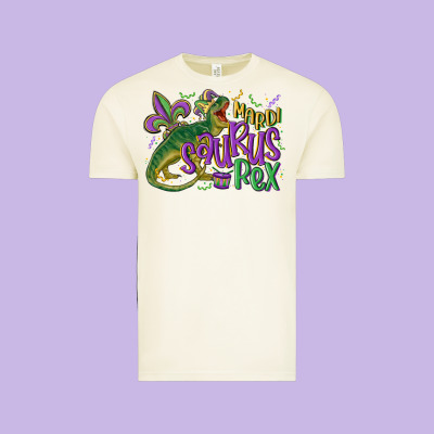 Mardi Saurus Rex Mardi Gras Vintage Tee Designed By Maliassmallbusiness