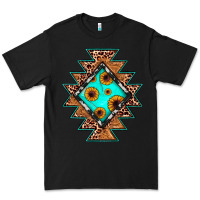 Black aztec leopard turquoise sunflower Premium Tee - JahusDesignShop