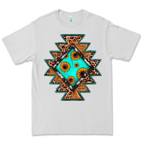 Dove Grey aztec leopard turquoise sunflower Premium Tee - JahusDesignShop