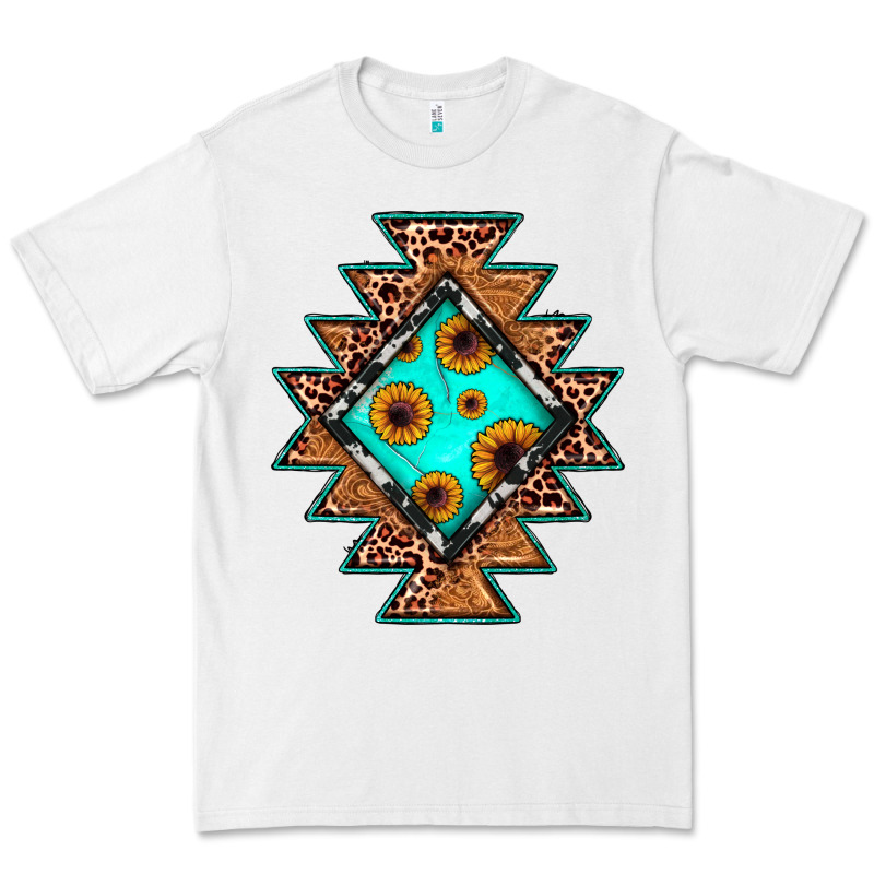 Aztec Leopard Turquoise Sunflower Premium Tee by JahusDesignShop | Teevron