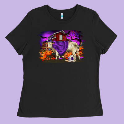 Charolais Bull Halloween Ladies Tee Designed By Ranaportraitstore