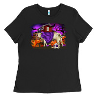 Black Charolais Bull Halloween Ladies Tee - RanaPortraitStore