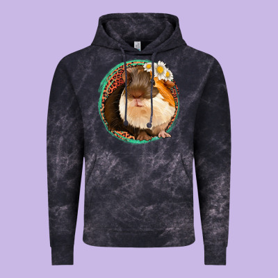 Floral Leopard Guinea Pigs Vintage Hoodie Designed By Jasminsmagicworld