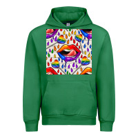 Pride Lgbtq Lips And Heart Lollipop Seamless Patte Urban Hoodie | Teevron