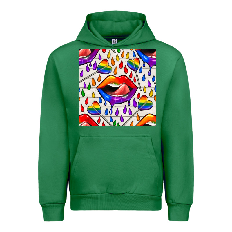 Pride Lgbtq Lips And Heart Lollipop Seamless Patte Urban Hoodie by BundleAndBundleShop | Teevron