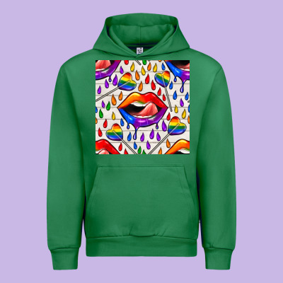 Pride Lgbtq Lips And Heart Lollipop Seamless Patte Urban Hoodie Designed By Bundleandbundleshop