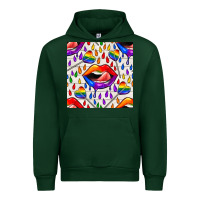 Forest Green Pride lgbtq lips and heart lollipop seamless patte Urban Hoodie - BundleAndBundleShop