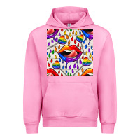 Fuchsia Pink Pride lgbtq lips and heart lollipop seamless patte Urban Hoodie - BundleAndBundleShop
