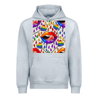 Heather Grey Pride lgbtq lips and heart lollipop seamless patte Urban Hoodie - BundleAndBundleShop