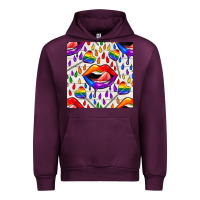 Mauve Wine Pride lgbtq lips and heart lollipop seamless patte Urban Hoodie - BundleAndBundleShop