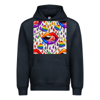 Navy Pride lgbtq lips and heart lollipop seamless patte Urban Hoodie - BundleAndBundleShop