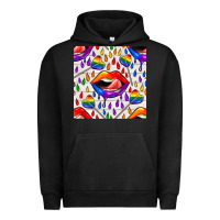 Pigment Black Pride lgbtq lips and heart lollipop seamless patte Urban Hoodie - BundleAndBundleShop