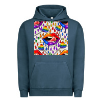 Pigment Midnight Navy Pride lgbtq lips and heart lollipop seamless patte Urban Hoodie - BundleAndBundleShop