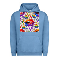Pigment Pebble Blue Pride lgbtq lips and heart lollipop seamless patte Urban Hoodie - BundleAndBundleShop