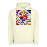 Pigment Pistachio Pride lgbtq lips and heart lollipop seamless patte Urban Hoodie - BundleAndBundleShop