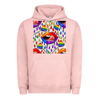 Pigment Salmon Pride lgbtq lips and heart lollipop seamless patte Urban Hoodie - BundleAndBundleShop