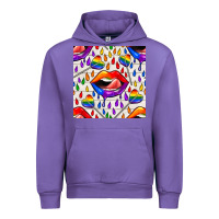 Tulip Pride lgbtq lips and heart lollipop seamless patte Urban Hoodie - BundleAndBundleShop