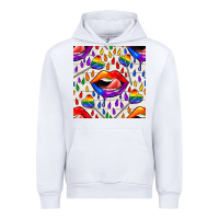 White Pride lgbtq lips and heart lollipop seamless patte Urban Hoodie - BundleAndBundleShop
