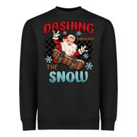 Black dashing through the snow Heavyweight Sweatshirt - MaliasSmallBusiness