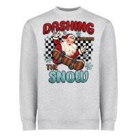 Heather Grey dashing through the snow Heavyweight Sweatshirt - MaliasSmallBusiness