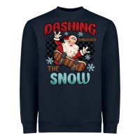 Navy dashing through the snow Heavyweight Sweatshirt - MaliasSmallBusiness