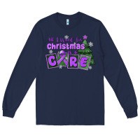 Navy all i want for christmas is a cure pancreatic canc Long Sleeve Tee - MaliasSmallBusiness