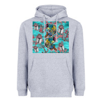 Heather Grey fish lures Heavyweight Hoodie - TumblerDesignByShophia