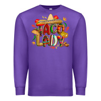 Purple cinco de mayo taco lady Premium Sweatshirt - CowGirlArtShop