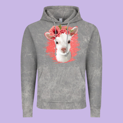 Floral Baby Goat Vintage Hoodie Designed By Jasminsmagicworld