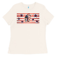 Bone patriotic native american headdress 16oz libbey cup Ladies Tee - HRA Design Shop