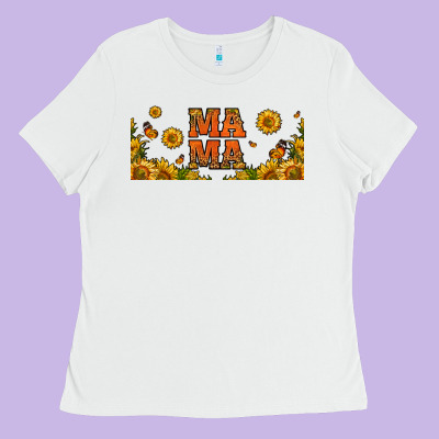 Sunflowers And Butterflies Mama 16oz Libbey Cup Ladies Tee Designed By Hra Design Shop