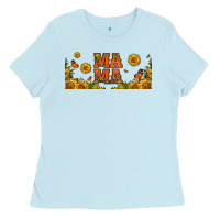 Baby Blue sunflowers and butterflies mama 16oz libbey cup Ladies Tee - HRA Design Shop