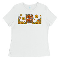 White sunflowers and butterflies mama 16oz libbey cup Ladies Tee - HRA Design Shop