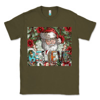 Army Green Believe Classic Tee - CowhideDigitalArt