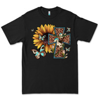 Black leopard cross sunflower butterfly Premium Tee - JahusDesignShop