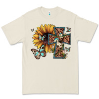 Bone leopard cross sunflower butterfly Premium Tee - JahusDesignShop
