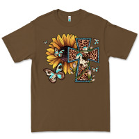 Cacao leopard cross sunflower butterfly Premium Tee - JahusDesignShop