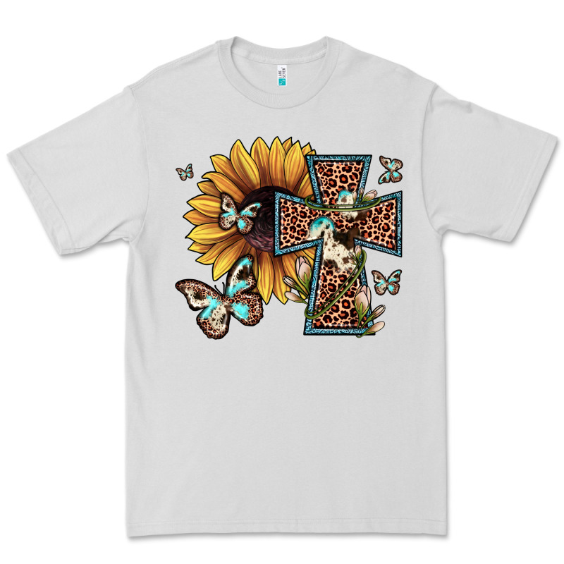 Leopard Cross Sunflower Butterfly Premium Tee by JahusDesignShop | Teevron