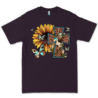 Plum leopard cross sunflower butterfly Premium Tee - JahusDesignShop