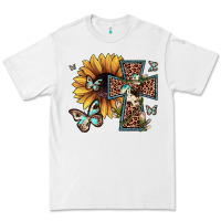 White leopard cross sunflower butterfly Premium Tee - JahusDesignShop