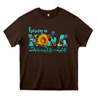 Chocolate Brown being a nana makes my life complete Heavy Core Tee - AdoDesignShop