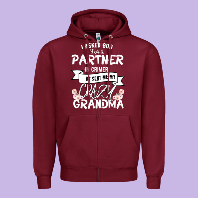 I Asked God For A Partner In Crime He Sent Me My Crazy Grandma Zipper Hoodie Designed By Bettercallsaul