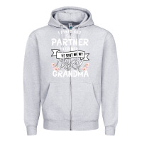 Heather Grey I Asked God For a Partner In Crime He Sent Me My Crazy Grandma Zipper Hoodie - Bettercallsaul